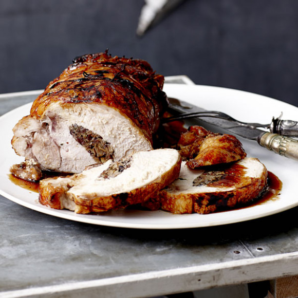 Honey Soy Glazed Turkey Breast with Stuffing