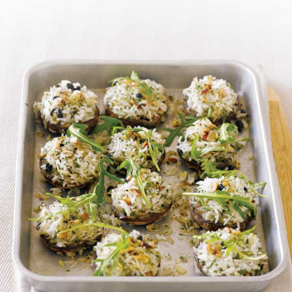 Lemon Herb Rice and Roasted Mushrooms