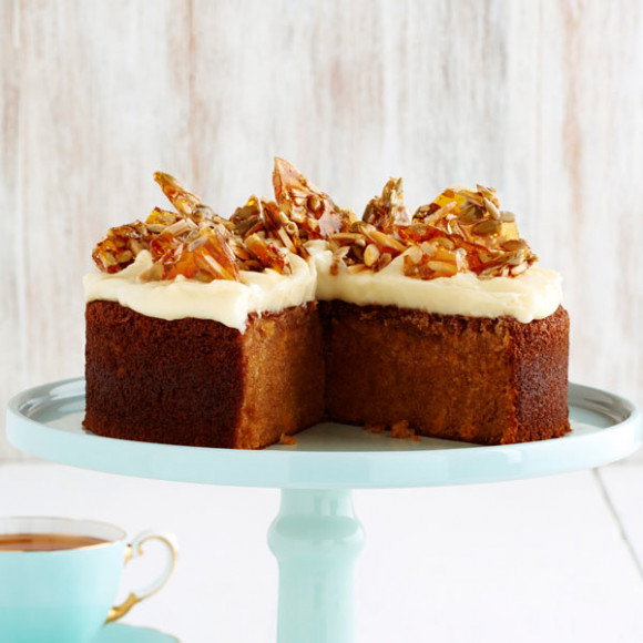 Butternut Pumpkin Cake with Sunflower Almond Toffee