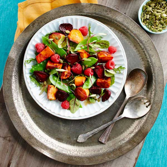 Roasted Sweet Potato and Beet Salad