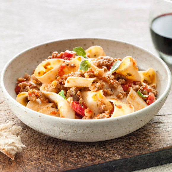 Ribbon Pasta with Tomato & Fennel Sausage