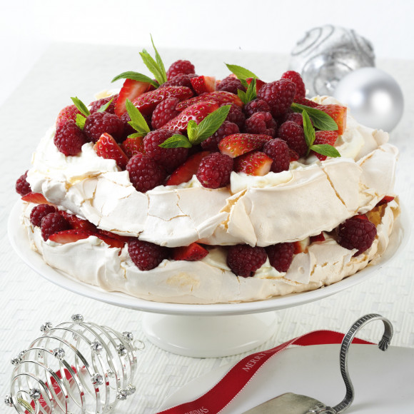 Aussie Pavlova Layer Cake with Red Berries