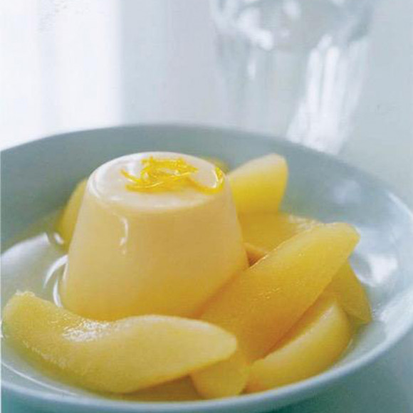 Pannacotta with Citrus Poached Pear