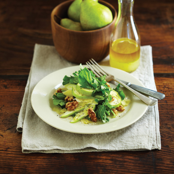 Rocket Salad with Parmesan, Pear and Lemon Dressing