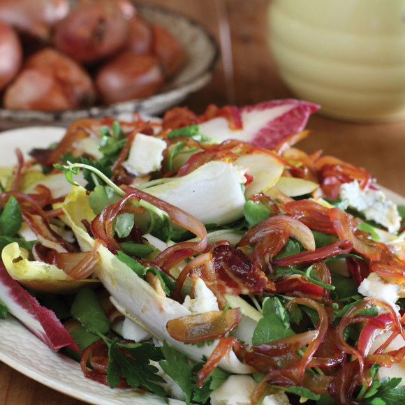 Raw Pear and Pancetta Salad