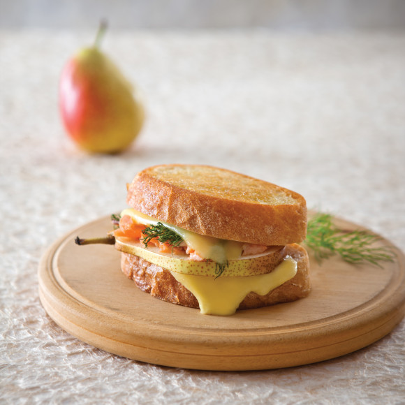 Pear, Smoked Trout and Dill Croque Monsieur