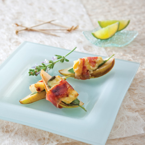 Grilled Pear and Haloumi Prosciutto Wraps