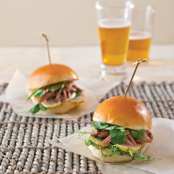 Roast Pear and Duck Sliders