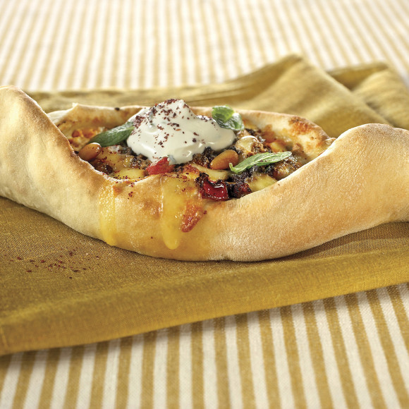 Lebanese Style Pide with Lemon Mint Yogurt