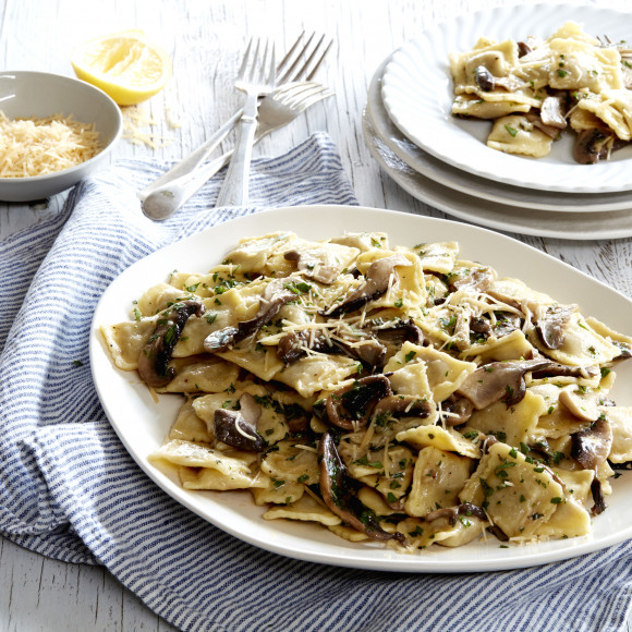 Beef Ravioli with Wild Mushrooms and Herbs