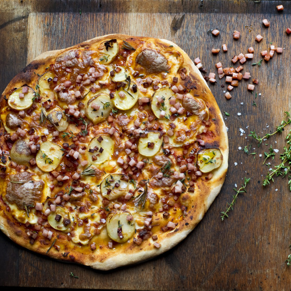 Potato Pizza with Bacon and Thyme