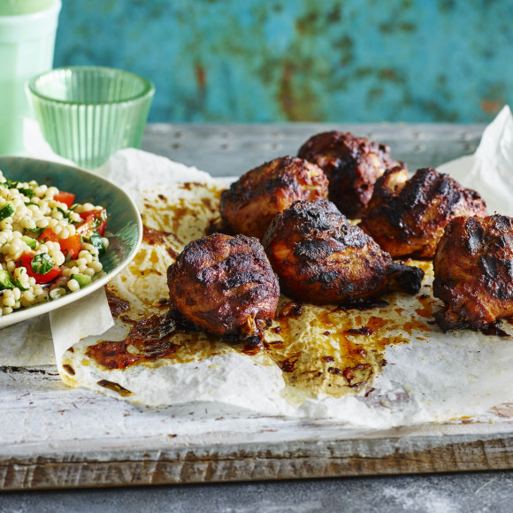 Smoked Paprika and Garlic Chicken with Pearl Cous Cous Salad