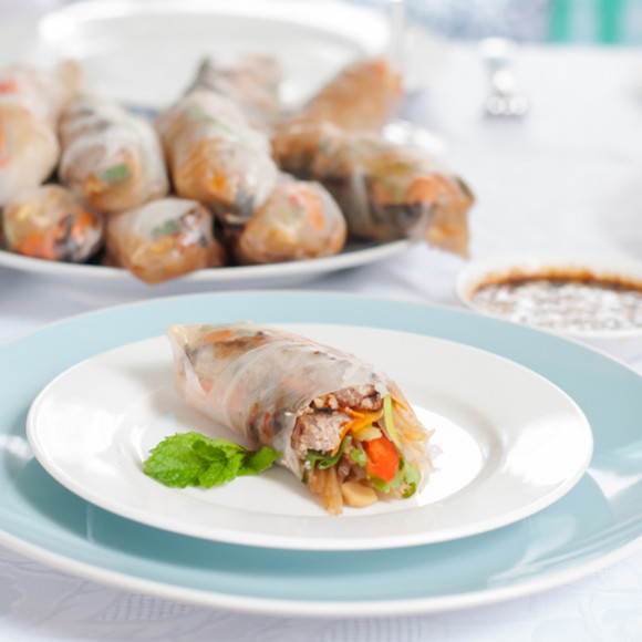 Lemongrass Turkey Rice Paper Rolls