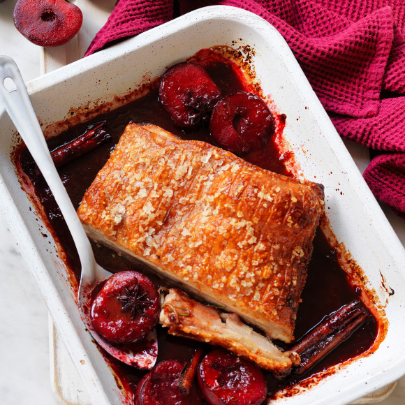 Crispy Roast Pork in Plum Sauce recipe