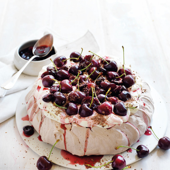 Cherry and Chocolate Pavlova