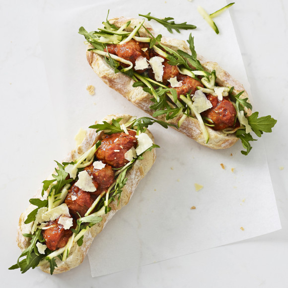 Meatballs and Parmesan Baguette