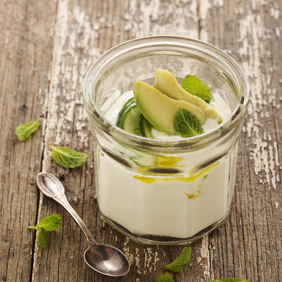 Yoghurt with Avocado, Cucumber and Mint