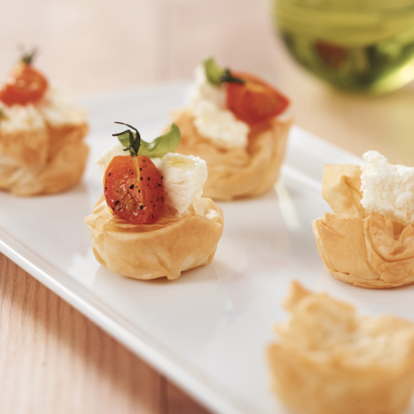 Scrunched Filo with Roasted Cherry Tomatoes and Persian Fetta