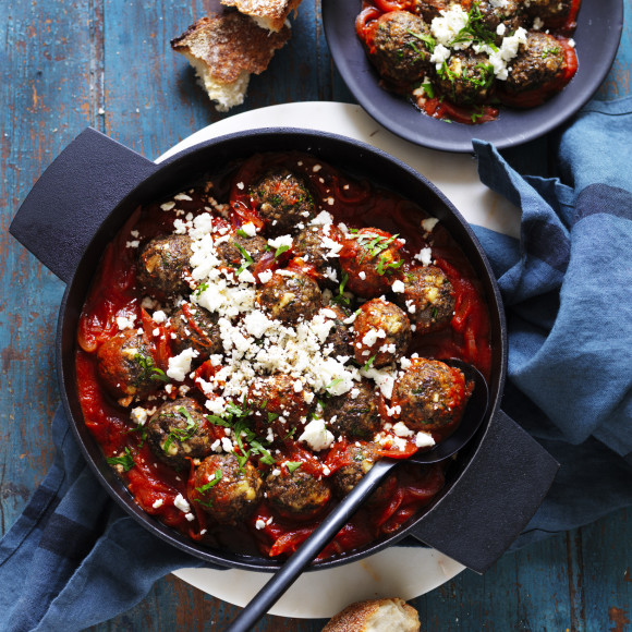 Ricotta and Mushroom Meatballs with Tomato Sauce
