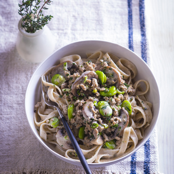 Turkey Mince Creamy Mushroom Pasta Recipe
