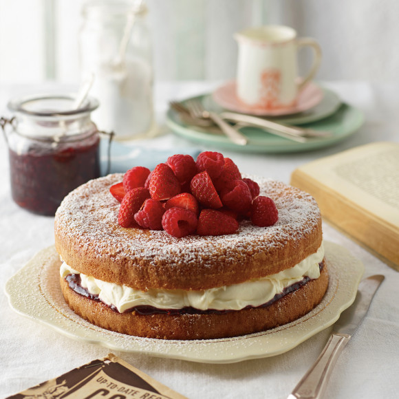 Jam and Cream Victorian Tea Sponge Cake