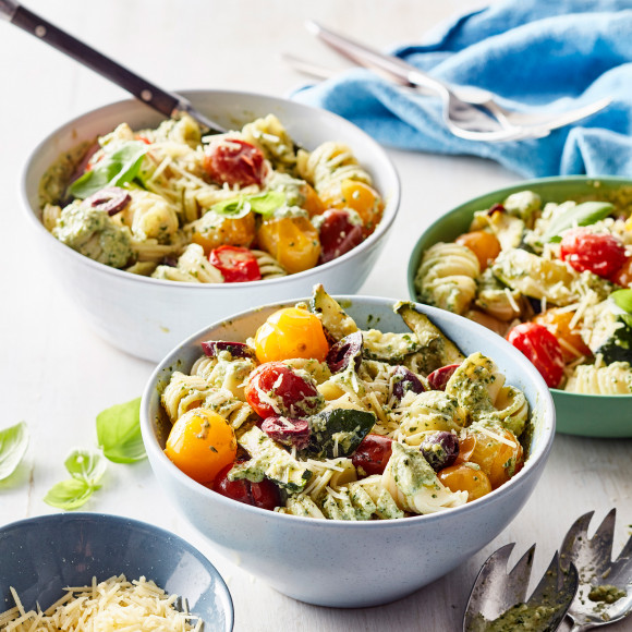 Pasta Salad with Pesto and Ricotta 