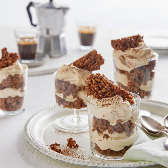 No-bake Crunchy Chocolate Crackle Tiramisu Pots recipe