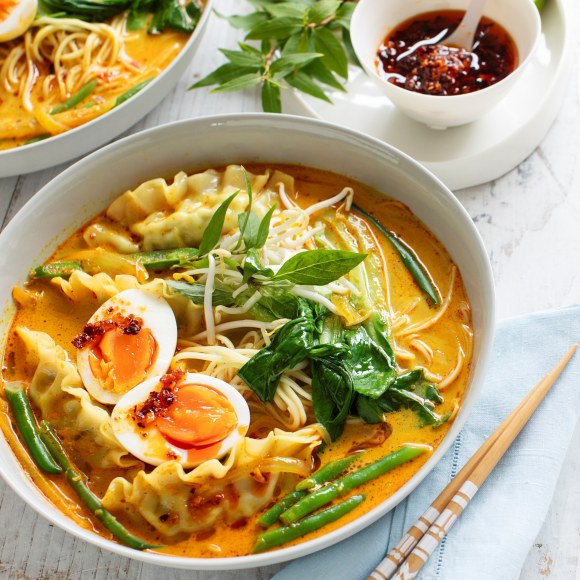 Yellow Thai Curry Dumpling Soup