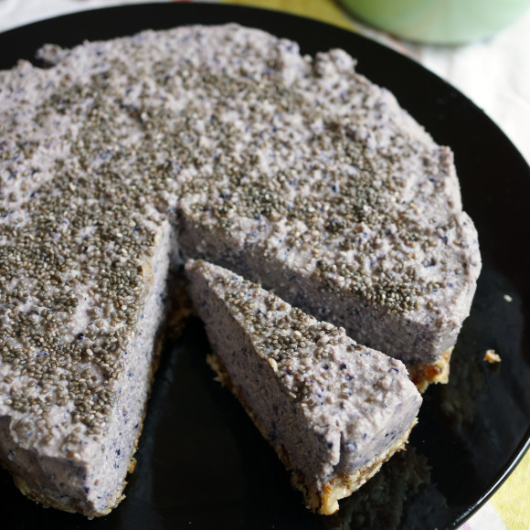 Dairy Free, No Bake Blueberry Cheesecake