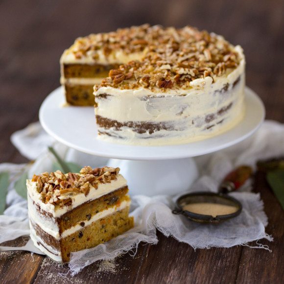 Carrot and Pecan Cake with Cream Cheese Frosting