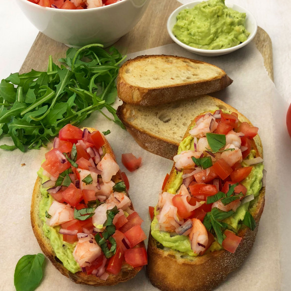 Seafood bruschetta 