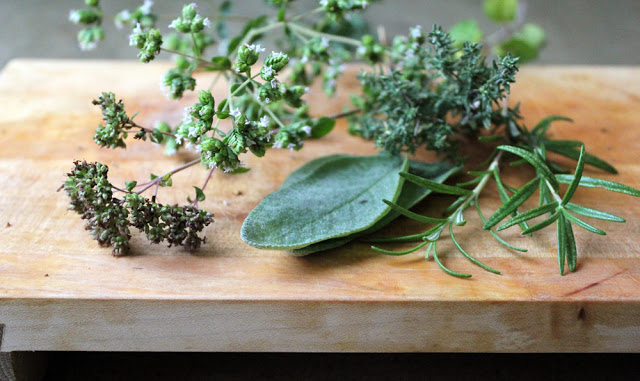 frische Kräuter aus meinem Garten für die Tarte