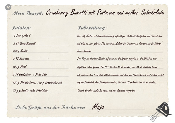 Rezept für Cranberry-Biscotti mit Pistazien und weißer Schokolade