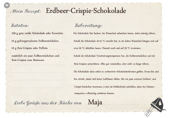 Rezept für Erdbeer-Crispie-Schokolade