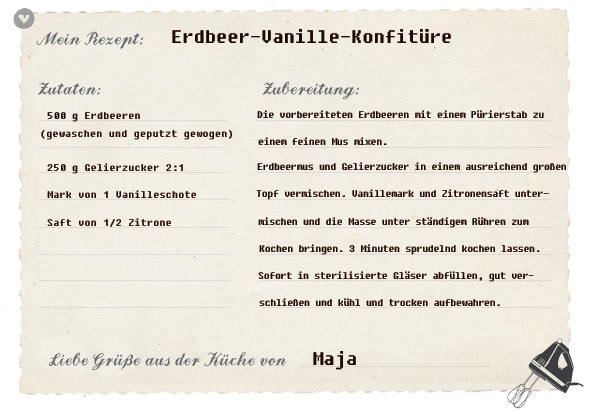 Rezept für Erdbeer-Vanille-Konfitüre