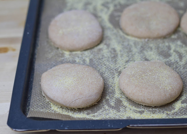 Rezept für English Muffins (Toasties oder auch Toastbrötchen) aus A World of Good Eating von 1951 der fertig ausgestochene Teig für die English Muffins kommt gleich in den Ofen