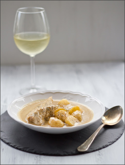 Metro Kochherausforderung Coq au Riesling mit Kartöffelchen