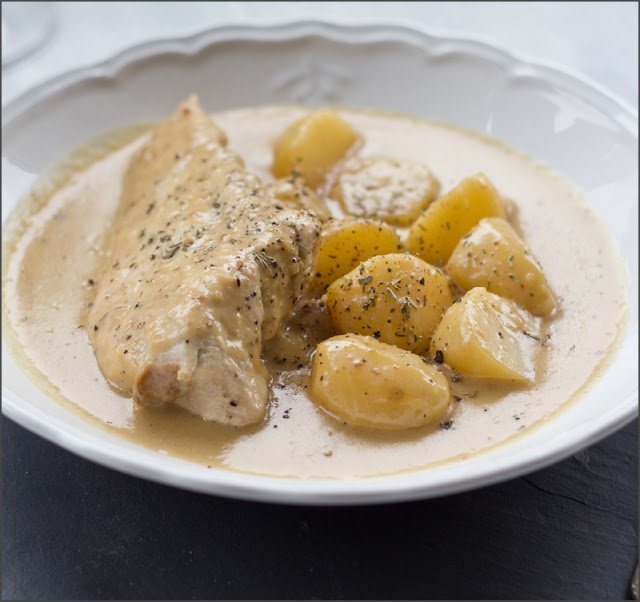 Metro Kochherausforderung Coq au Riesling mit Kartöffelchen