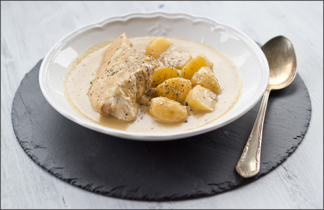 Metro Kochherausforderung Coq au Riesling mit Kartöffelchen