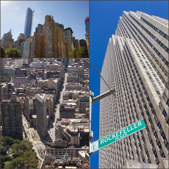 New York Manhattan, Empire State Building, Rockefeller Plaza, Top of the Rock, Flatiron Building