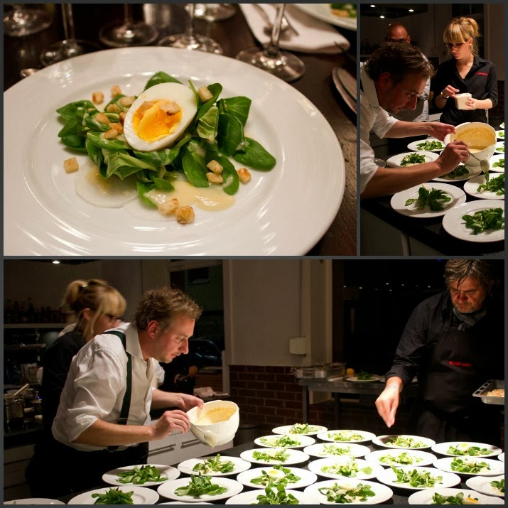 Feldsalat | Kartoffeldressing | Krachelchen | wachsweiches Ei Rezepte aus Deutschland vegetarisch, gekocht von Stevan Paul in Köln im Marien-Eck