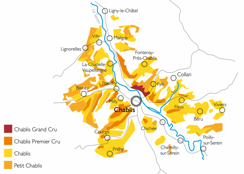 © BIVB Die Appellationen in der Region Chablis © BIVB