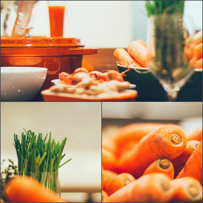 moey's kitchen zu Gast im Zwilling Flagship Store in Düsseldorf! Großartige Zutaten für die geröstete Möhrensuppe