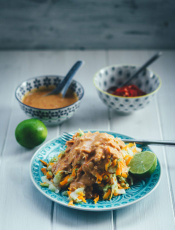 Rezept aus der südostasiatischen Küche: Indonesischer Kohlsalat mit spicy Erdnusssauce und selbst gemachtem Sambal ulek / oelek | moeyskitchen.com #indonesisch #indonesischkochen #kohlsalat #erdnusssauce #sambal #sambalulek #sambaloelek #südostasiatisch #asiatischkochen #rezepte #foodblogger