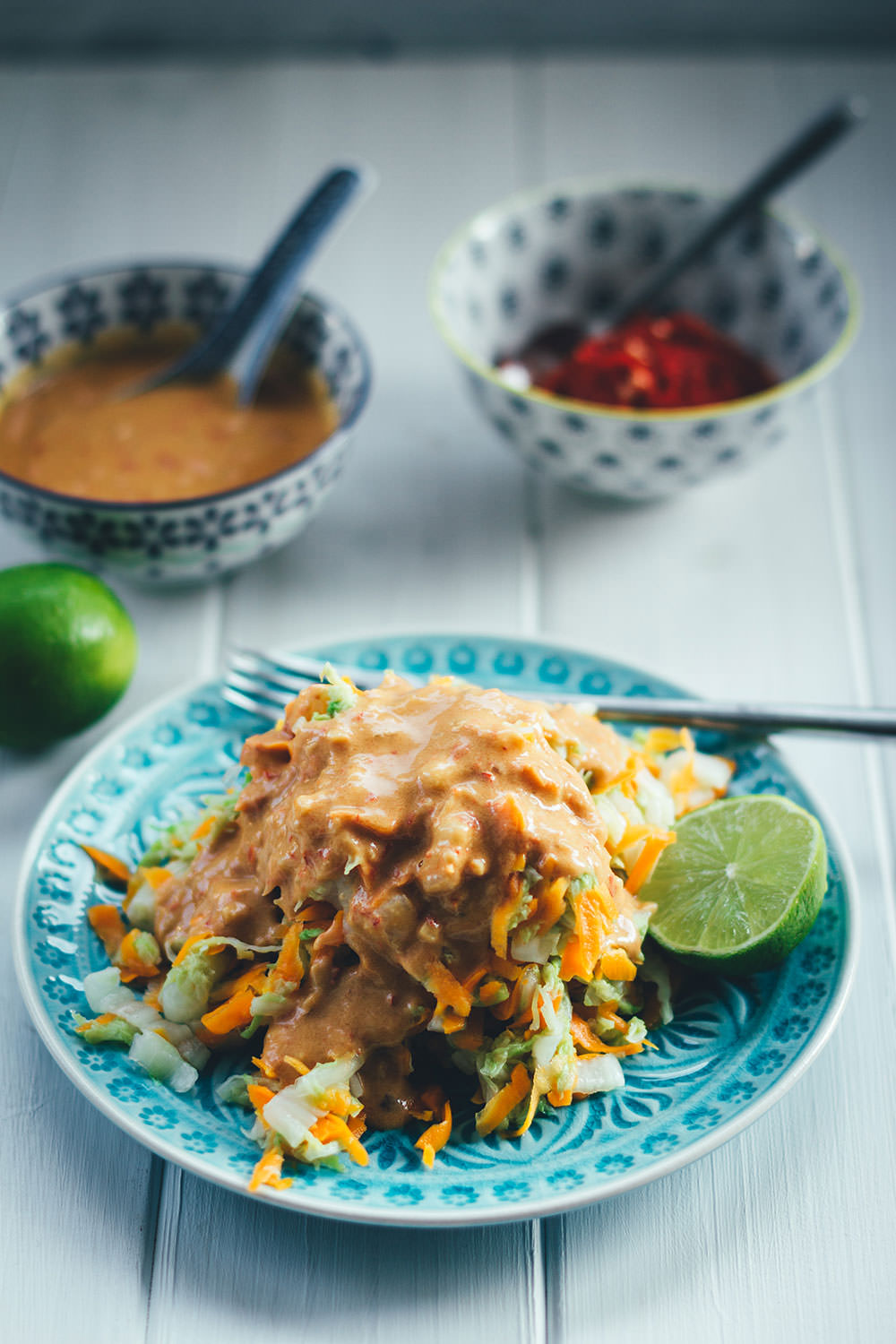 Rezept aus der südostasiatischen Küche: Indonesischer Kohlsalat mit spicy Erdnusssauce und selbst gemachtem Sambal ulek / oelek | moeyskitchen.com #indonesisch #indonesischkochen #kohlsalat #erdnusssauce #sambal #sambalulek #sambaloelek #südostasiatisch #asiatischkochen #rezepte #foodblogger