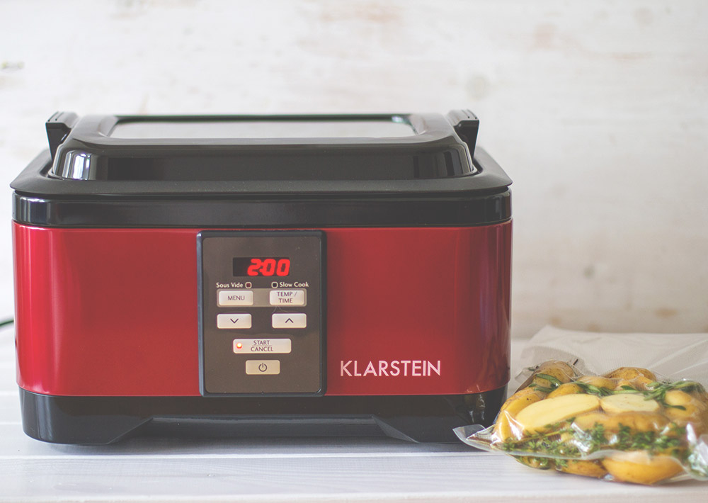 Sous-vide für zu Hause - mit Produktvorstellung von Klarstein für Vakuumierer und Thermalisierer (Sous-vide-Garer) und Rezept für Rindersteaks mit knusprigen Kartoffeln Sous-vide für zu Hause - mit Produktvorstellung von Klarstein für Vakuumierer und Thermalisierer (Sous-vide-Garer) und Rezept für Rindersteaks mit knusprigen Kartoffeln