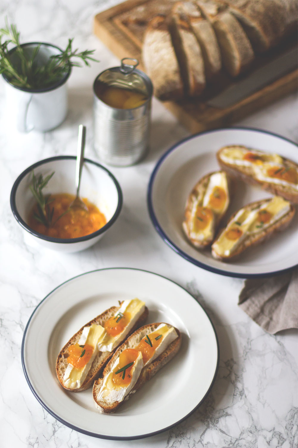 Rezept für Crostini mit gebackenem Brie und Aprikosen-Chutney | moeyskitchen.com