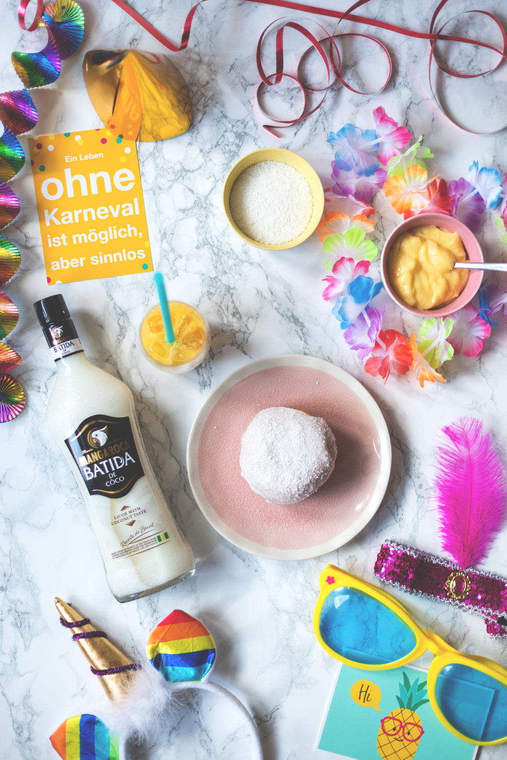 Rezept für Berliner mit einer Creme-Füllung aus Batida de Coco und Maracuja (Werbung) | moeyskitchen.com