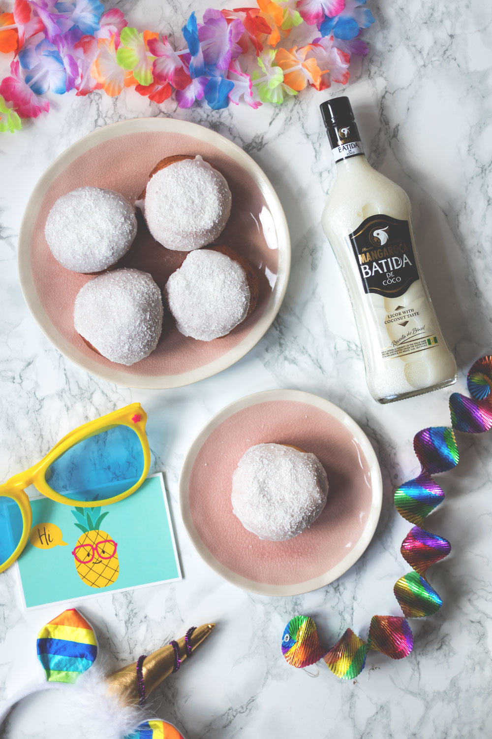 Rezept für Berliner mit einer Creme-Füllung aus Batida de Coco und Maracuja (Werbung) | moeyskitchen.com