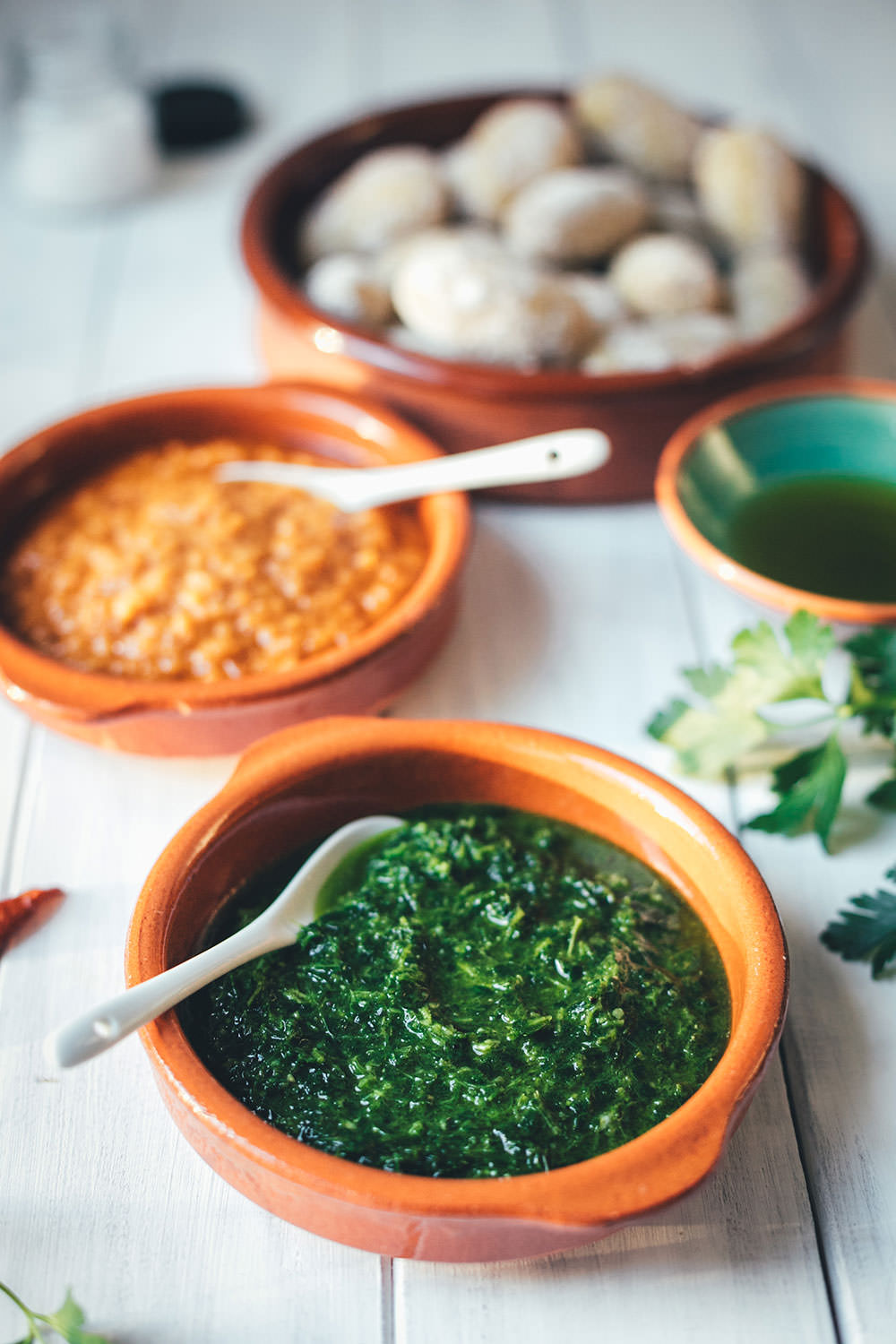 Rezept für Papas arrugadas con Mojos | kanarische Runzelkartoffeln mit grüner und roter Sauce | klassisch spanisches Kartoffelgericht #papasarrugadas #tapas #runzelkartoffeln #kartoffeln #nationalpotatoday #rezept #foodblogger #mojopicon #mojoverde
